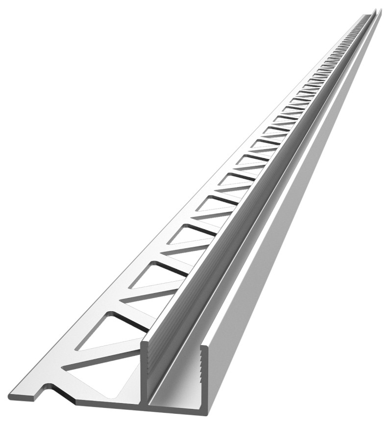 ARCHITEX sada pro uchycení skla, podlaha-stěna-strop se spádovou lištou, 1615x2600mm, pravá, leštěný hliník AX2616R