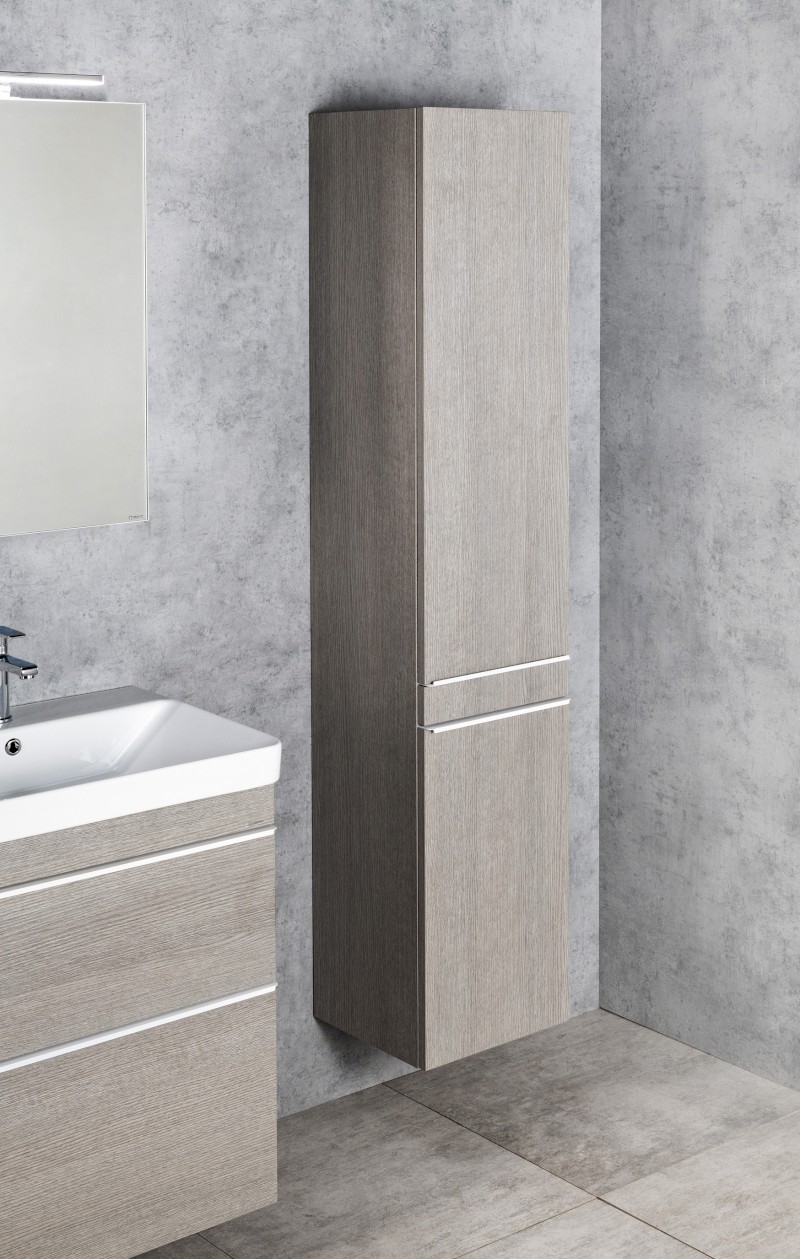 SITIA skříňka vysoká 35x172x32cm, 2x dvířka, levá/pravá, dub stříbrný SI230-1111