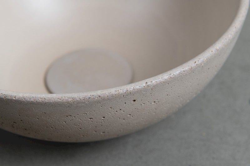 MINOR betonové umývátko na desku, Ø 26cm, písková mat MR26014