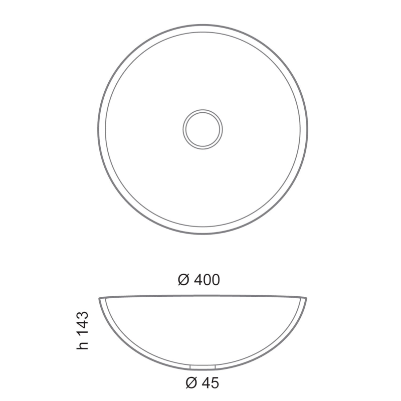 MURANO BLU skleněné umyvadlo na desku, průměr 40cm, modrá AL5318-65