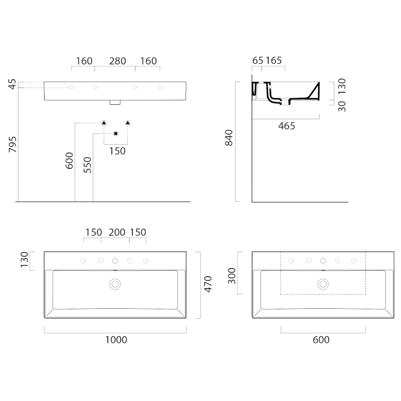 KUBE X keramické dvojumyvadlo 100x47cm, bílá ExtraGlaze 9423211