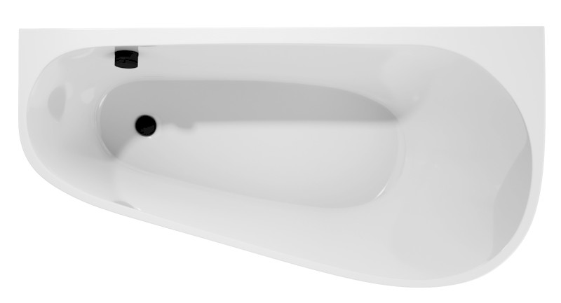 PROJEKTA DR MONOLITH nástěnná stojící vana 156x77x60cm, bílá/černá 21111MDRB