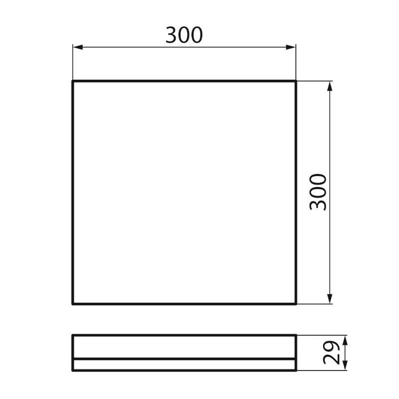 AZPO stropní LED svítidlo, 300x300mm, 17,5W, 3000/4000/6000K, IP54, bílá 31532