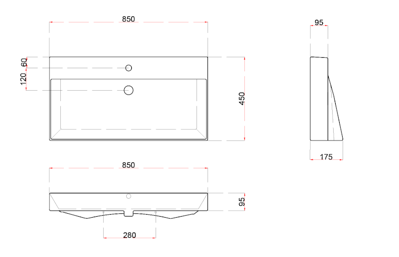 KARE 85 keramické umyvadlo nábytkové 85x45cm, bílá 17085