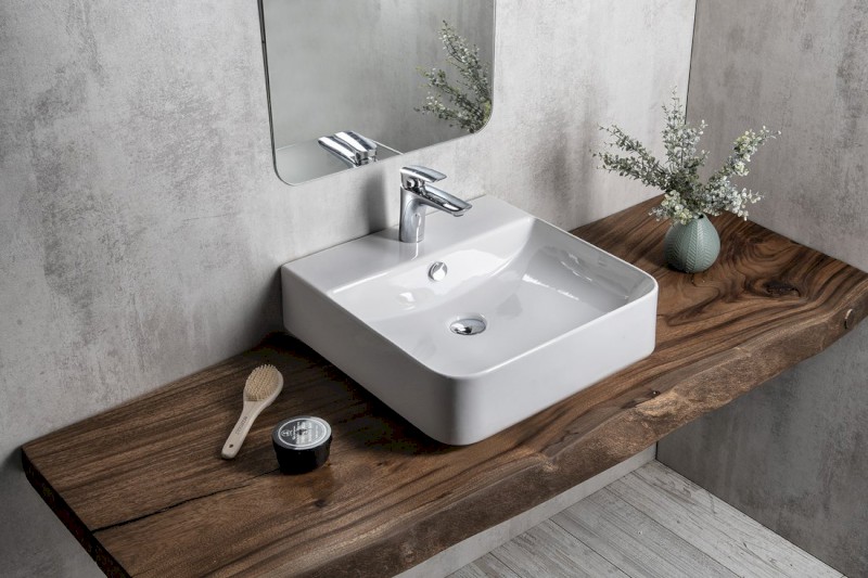 SOTT AQUA keramické umyvadlo závěsné/na desku, 51x50cm, bílá 10SQ51051