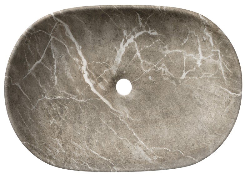 CALEO keramické umyvadlo na desku, 60x42cm, breccia mramor CA590BM