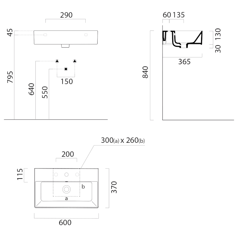 KUBE X keramické umyvadlo 60x37cm, bílá mat 9454109