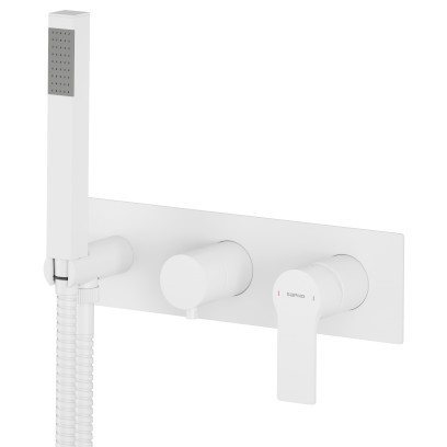 PAX podomítková sprchová/vanová baterie s ruční sprchou, 3 výstupy, bílá mat XA53/14