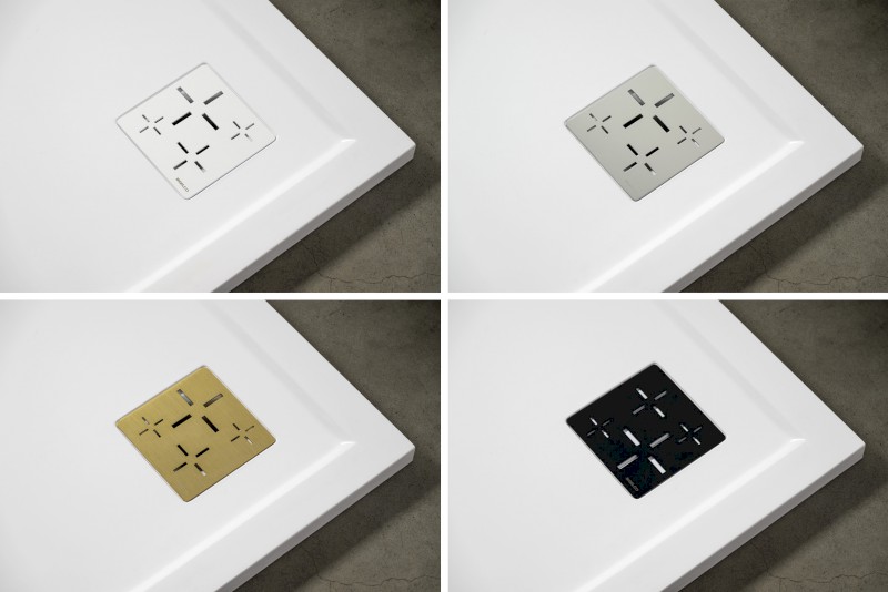 Vaničkový sifon, průměr otvoru 90 mm, DN40, krytka černá KSM107B-SN90