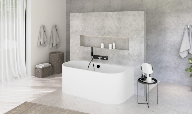 ASTRA DR MONOLITH nástěnná stojící vana 160x75x60cm, bílá 34611MDR