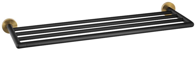 LARISSA polička na ručníky 600mm, černá/zlato mat WS028BG