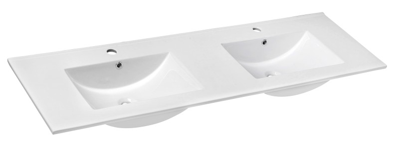SLIM keramické dvojumyvadlo, nábytkové, 150x46cm, bílá 1601-150