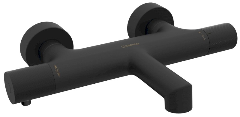 SOLARIS nástěnná vanová termostatická baterie, černá mat WD010B