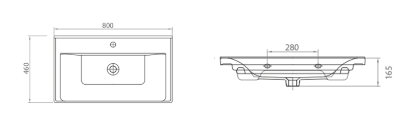 SAVA 80 keramické umyvadlo nábytkové 80x46cm, bílá 2080