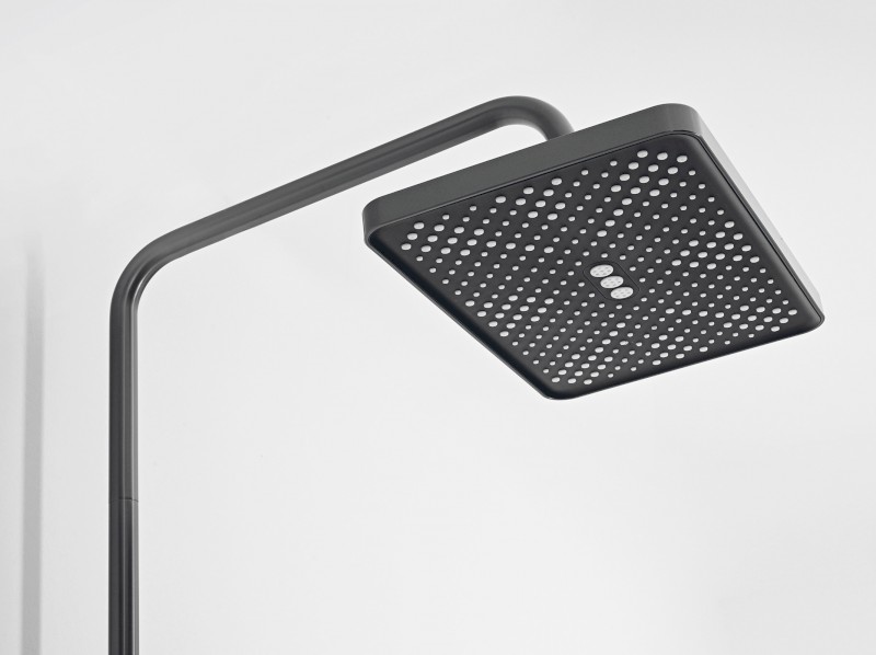 FLERY sprchový/vanový sloup s pákovou baterií, otočné ramínko, gun metal FY690GM