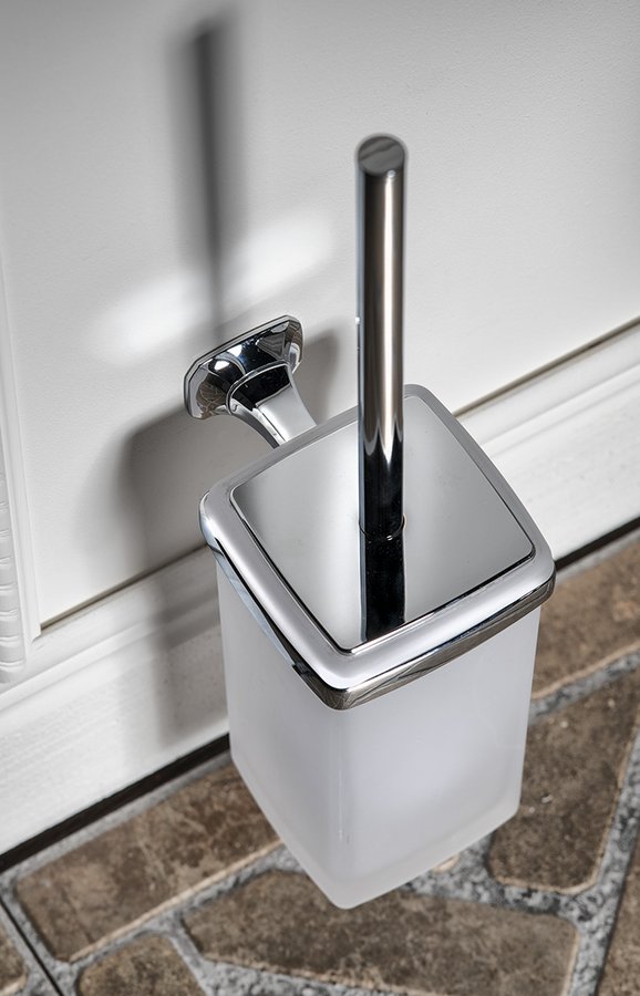 AIDA WC štětka závěsná, mléčné sklo, chrom AI008