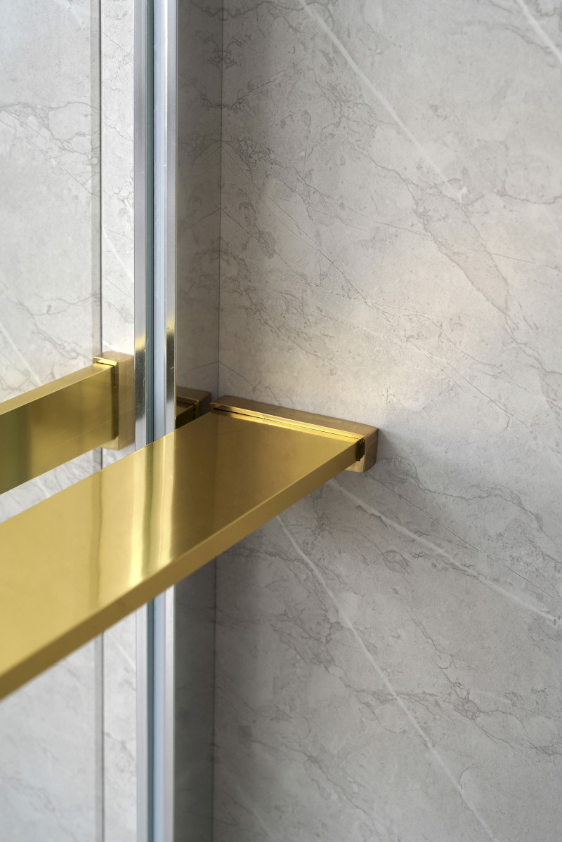 Police zkracovatelná na Walk-in zástěnu 60-140cm, zlato mat EG1446