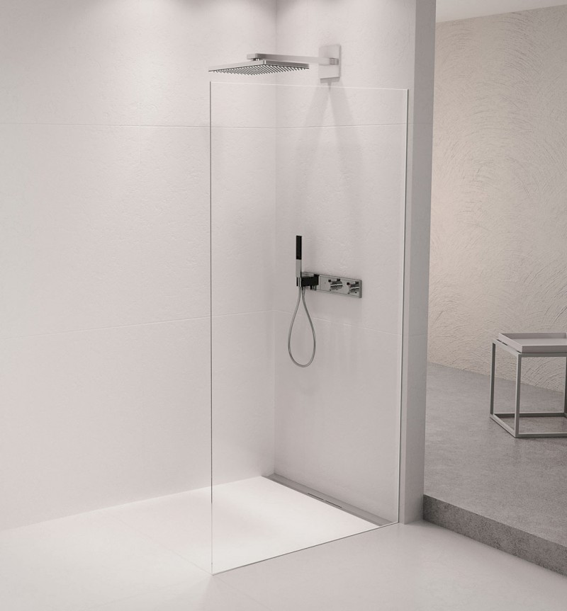 ARCHITEX sada pro neviditelné uchycení skla, podlaha-stěna, 1610x2105mm, leštěný hliník AL2116