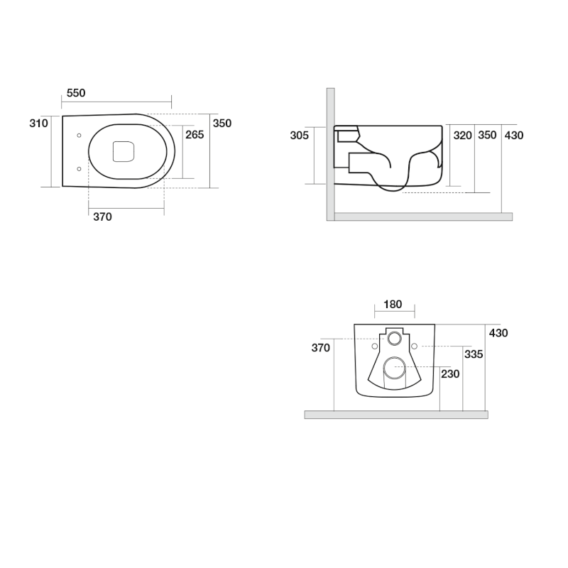 NOLITA závěsná WC mísa, Rimless, 35x55cm, bílá 531401