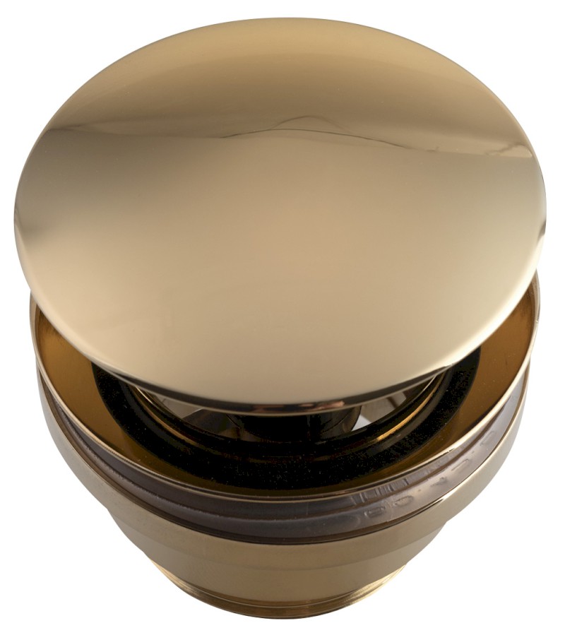 Umyvadlová výpust 5/4“, tichý click-clack, velká zátka, 5-55mm, zlato UD425S56P