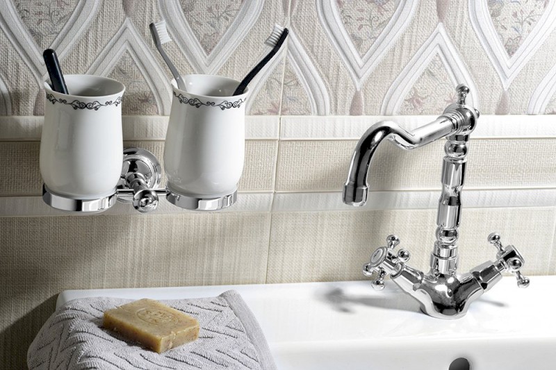 ANTEA stojánková umyvadlová baterie s retro hubicí s výpustí, chrom 3371