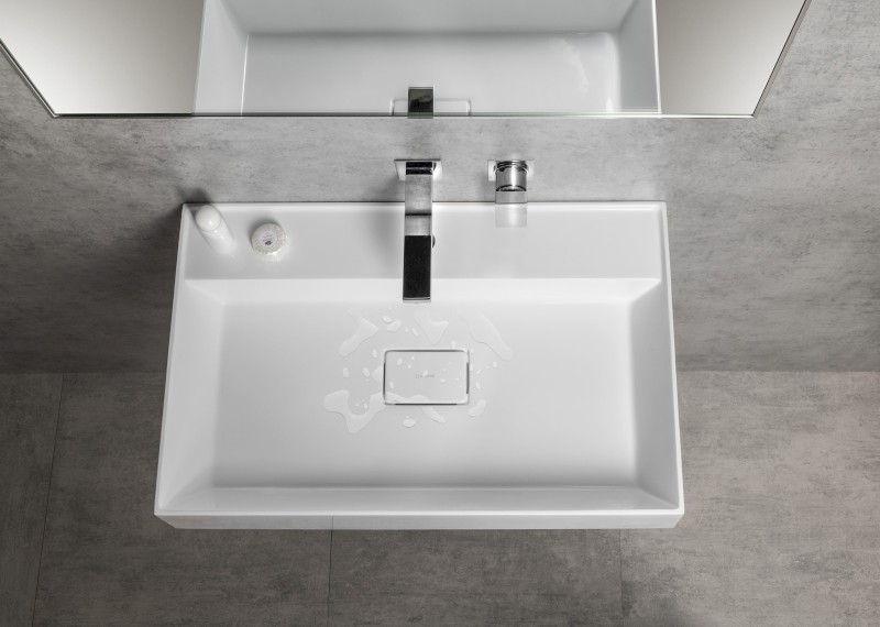 GODIVA umyvadlo, litý mramor, 68x44cm, bez otvoru, bílá GU068-0