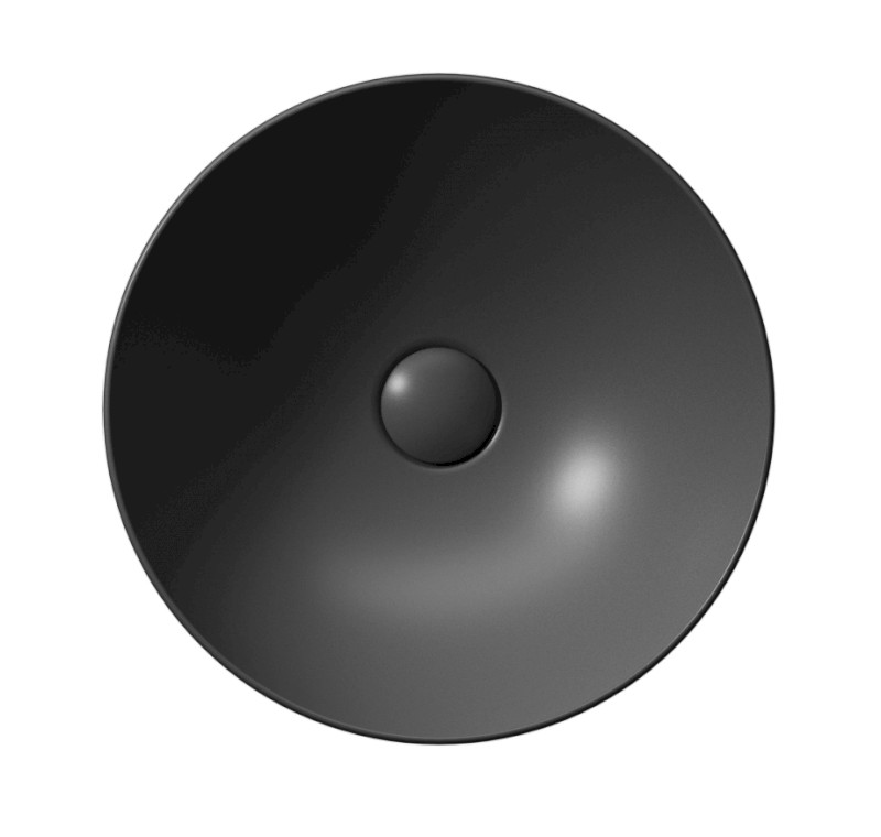 PURA keramické umyvadlo na desku, průměr 40cm, černá mat 884626