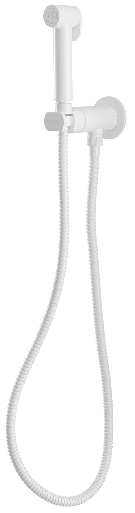 Podomítková bidetová baterie se Stop sprškou, kulatá, progresivní kartuše, bílá mat DB714