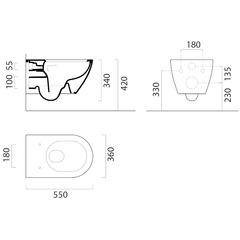 PURA ECO závěsná WC mísa, Swirlflush, 36x55cm, bílá dual-mat 880709