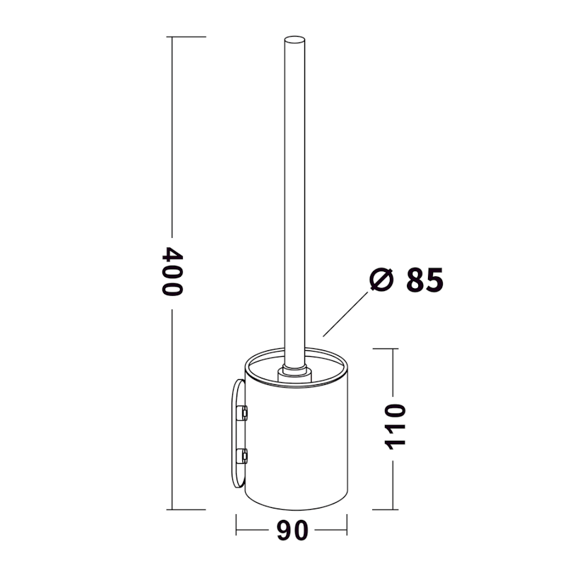 WC štětka samolepící, nerez lesk 32208