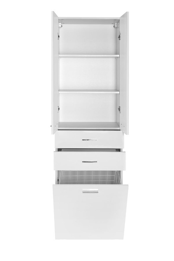 ZOJA/KERAMIA FRESH skříňka vysoká s košem 50x184x29cm, bílá 51293