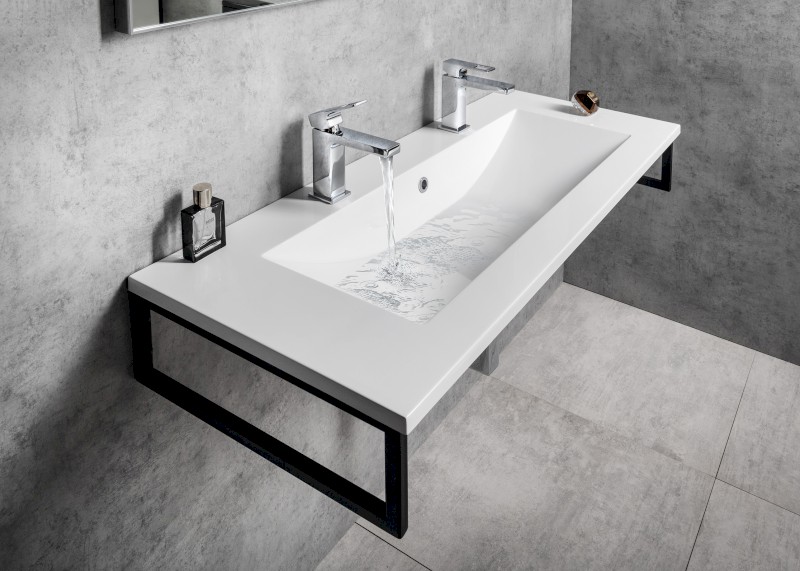 YUKON dvojumyvadlo, litý mramor, 120x45cm, bílá YU122