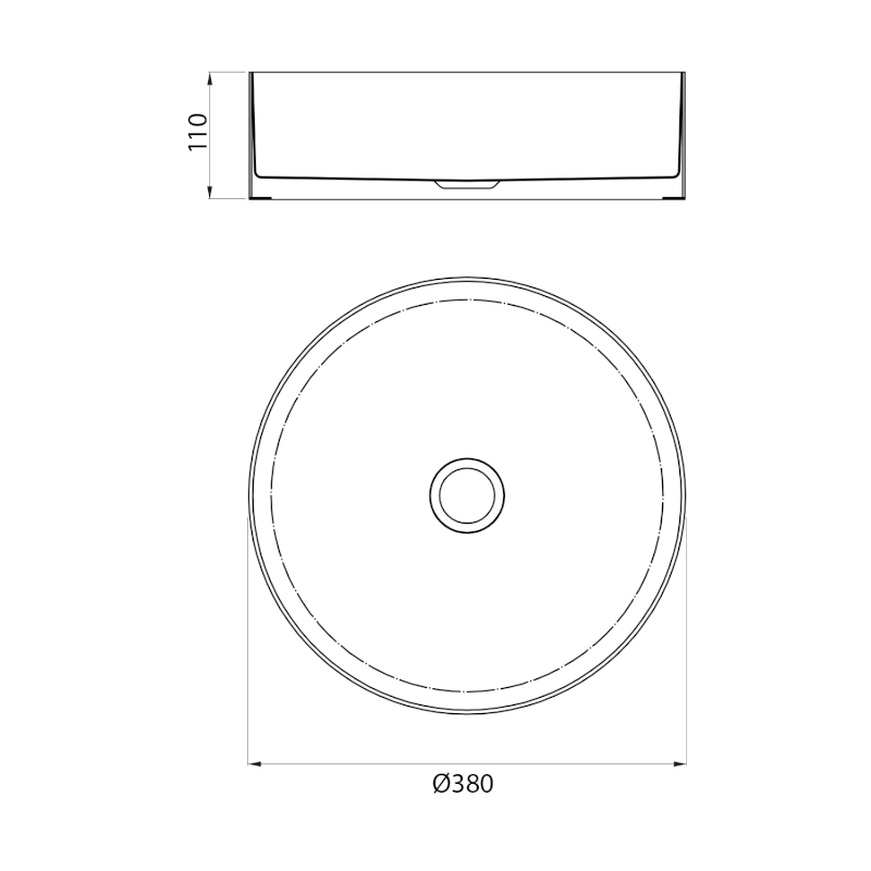 AURUM nerezové umyvadlo na desku, průměr 38 cm, včetně výpusti, tepané, zlato mat AU201-T
