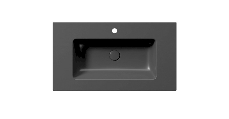 PURA keramické umyvadlo Slim 82x46cm, černá mat 8885126