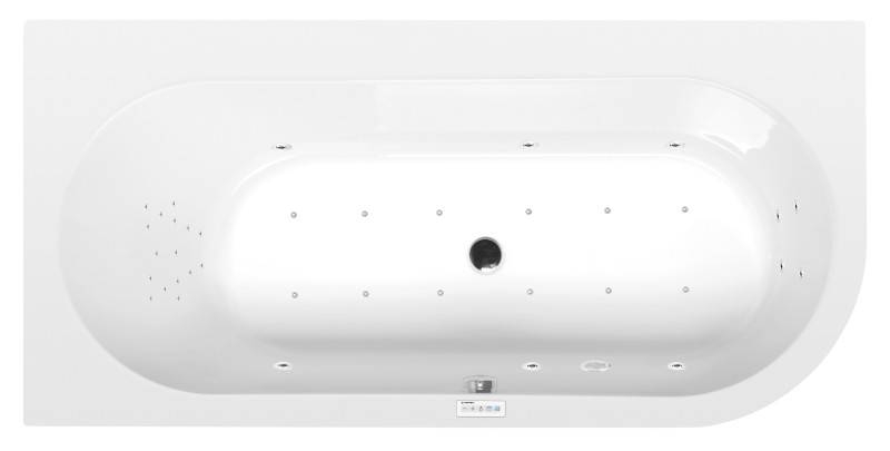 ASTRA L hydromasážní vana, 165x80x48cm, Highline Hydro-Air, chrom 33611.6010