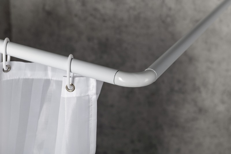 Závěsová tyč rohová 90x90cm, hliník, bílá AC9090