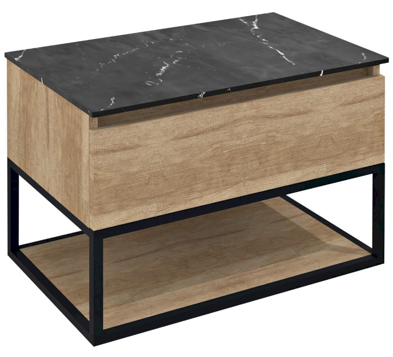 SKARA umyvadlová skříňka 80x50x45cm, černá mat/dub alabama CG008-2222