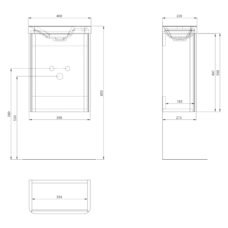 ZORBA umyvadlová skříňka 39x50x21,5cm, agila LT113-4343