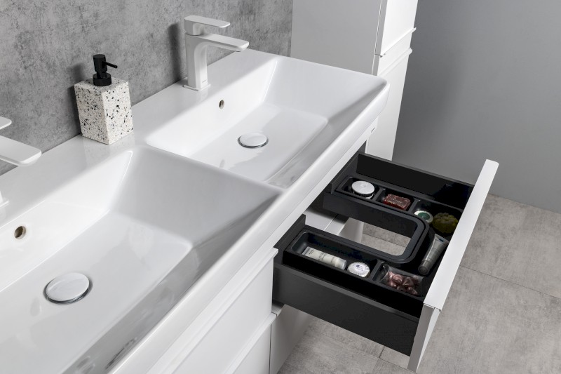 SITIA dvojumyvadlová skříňka 116x50x44,2cm, 4xzásuvka, bílá mat SI120-3131