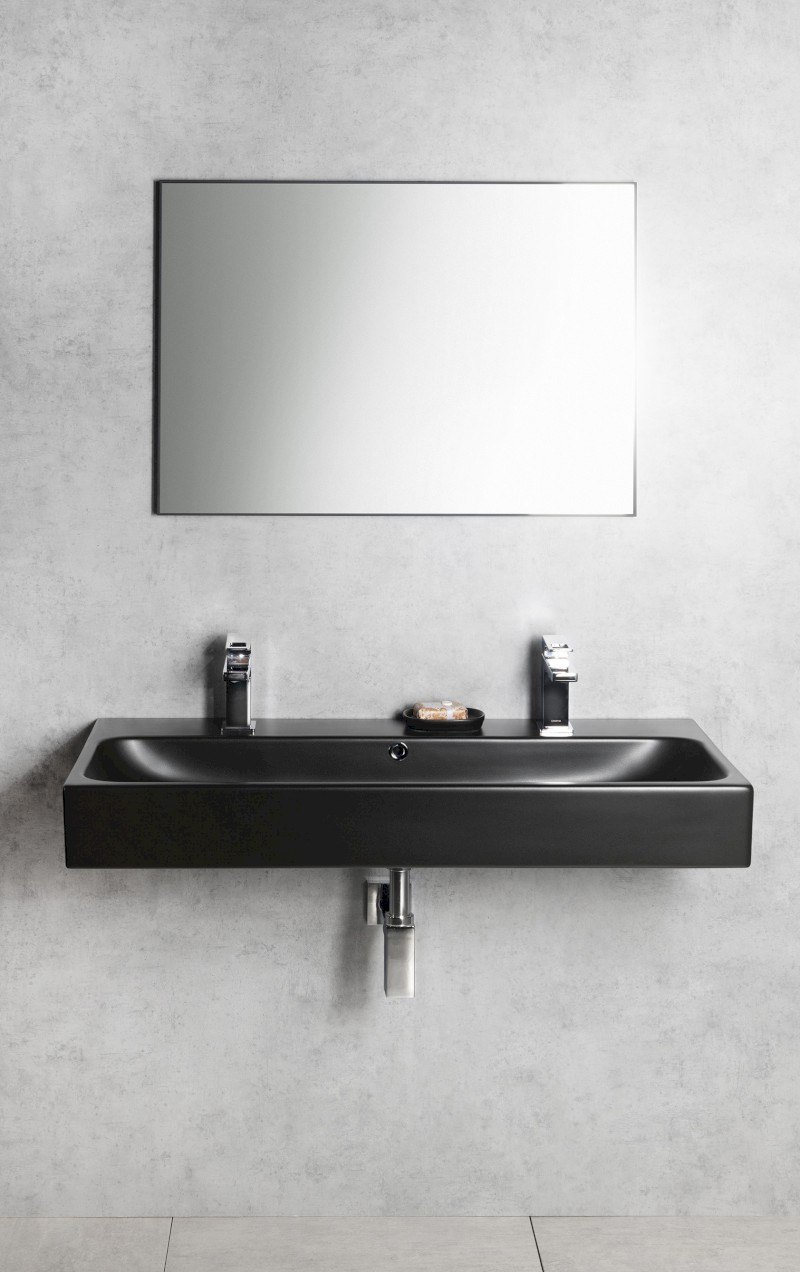 TORIDI keramické dvojumyvadlo 101x46,5cm, černá mat TU0222B