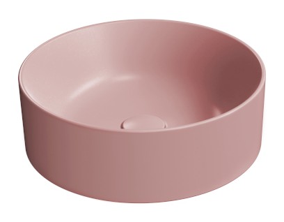 KUBE X keramické umyvadlo na desku, průměr 40cm, blush mat 942624
