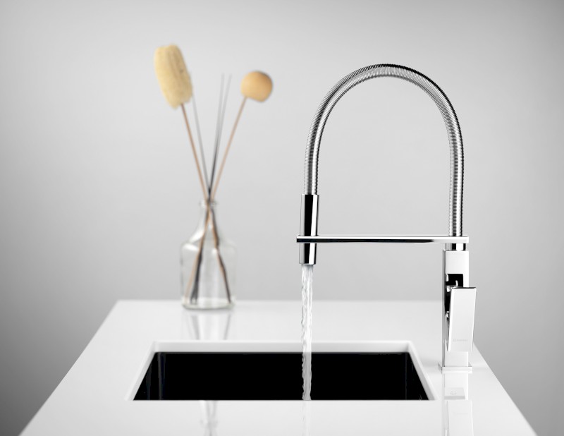 MAYA stojánková dřezová baterie se sprškou, chrom MA780