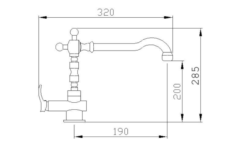 KIRKÉ stojánková dřezová baterie, bronz KI14B