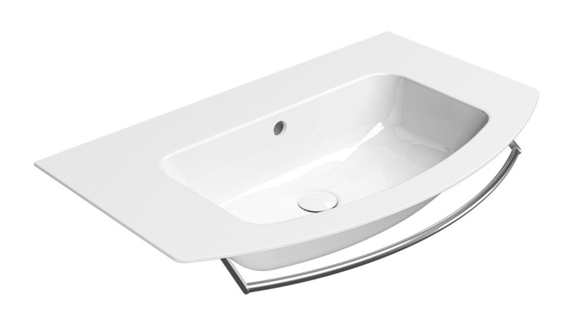 PURA keramické umyvadlo Slim oblé 82x49cm, bez otvoru, bílá ExtraGlaze 8826011