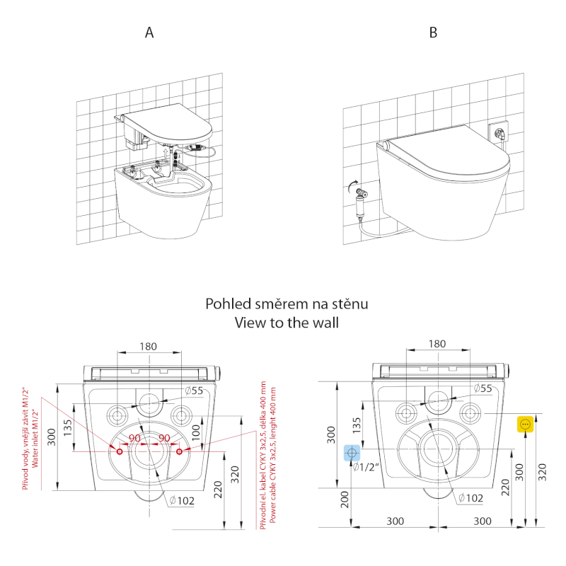 VEEN CLEAN závěsné WC s integrovaným elektronickým bidetem VE421