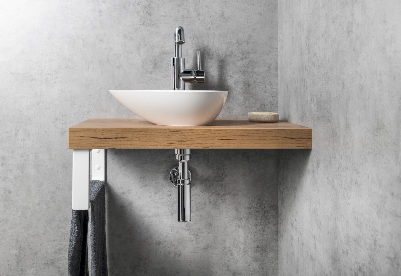 KEA umývátko na desku, litý mramor, 32x22cm, bílá KE320