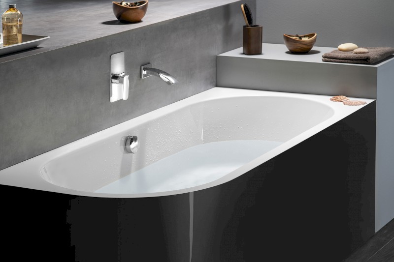VIVA R MONOLITH asymetrická vana 170x75x60cm, bílá/černá 78119MB