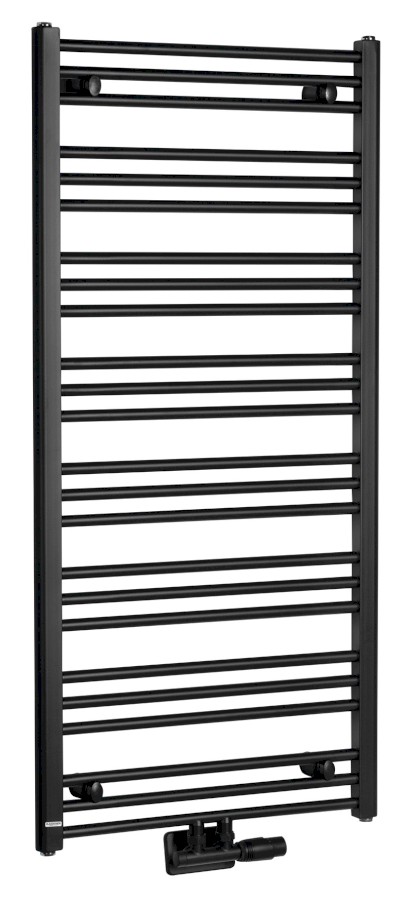 ALBRECHT otopné těleso 600x1250 mm, středové připojení, černá mat 600.117.6