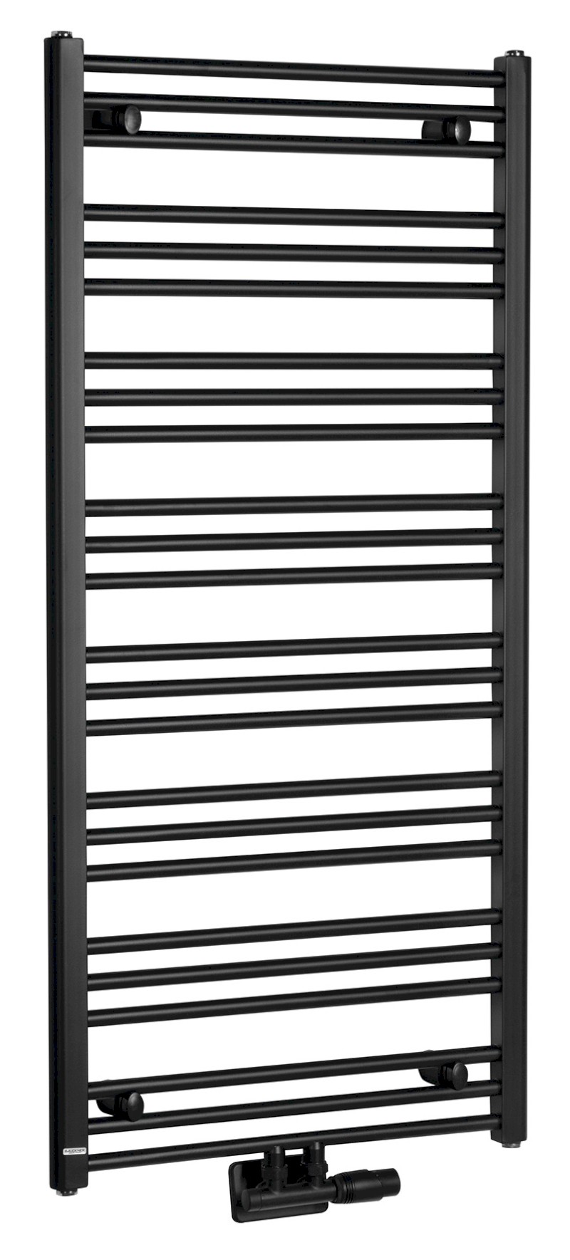 ALBRECHT otopné těleso 600x1250 mm, středové připojení, černá mat 600.117.6