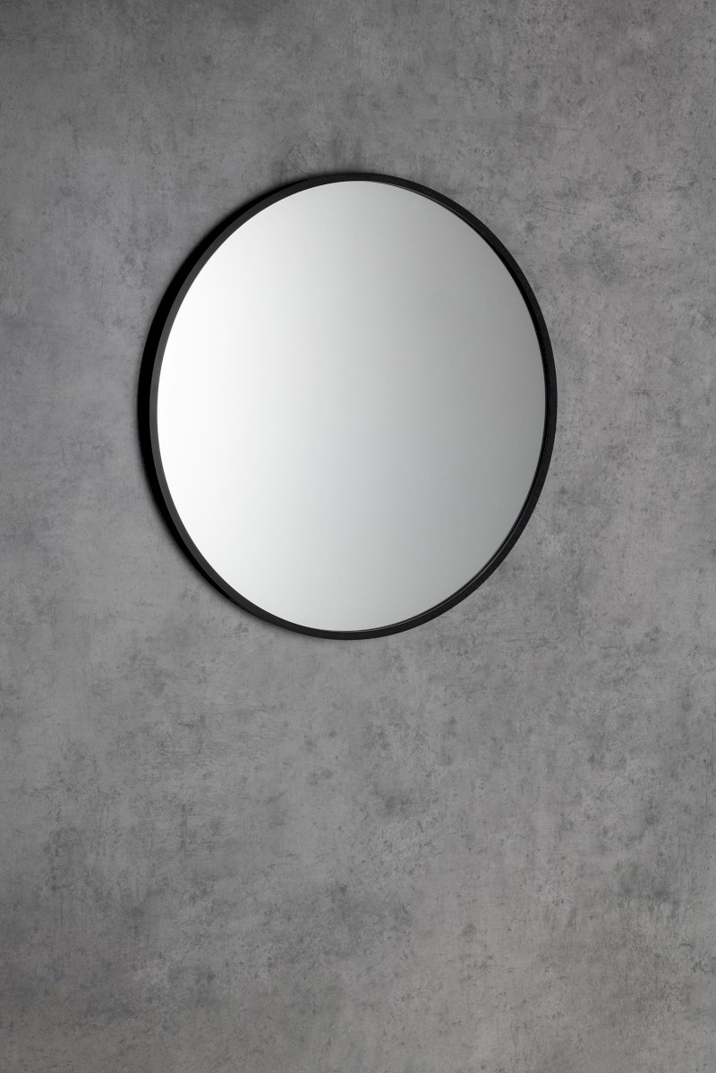 NOTION SLIM kulaté zrcadlo v rámu ø 40cm, černá mat NT400